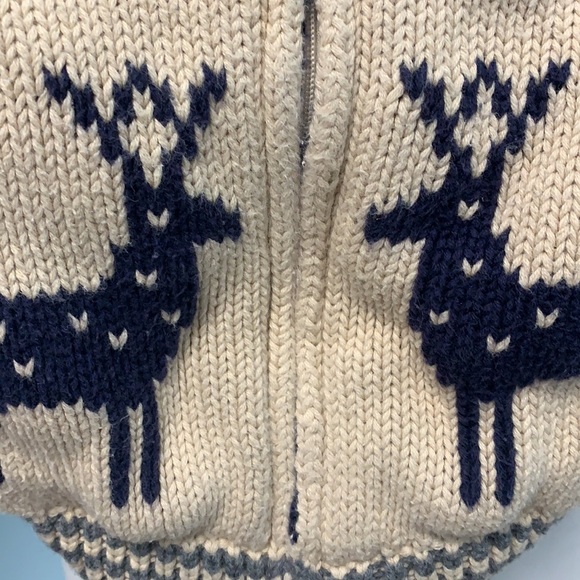 Thick knit cotton 6-12 months joe fresh sweater coat with deer - Picture 2 of 4